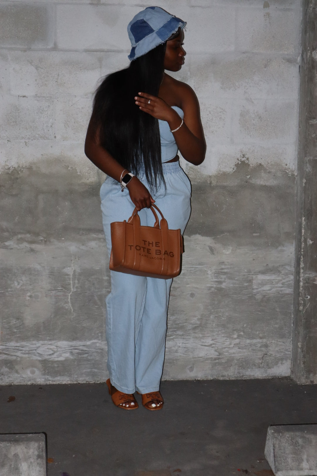Denim Tube Top Set