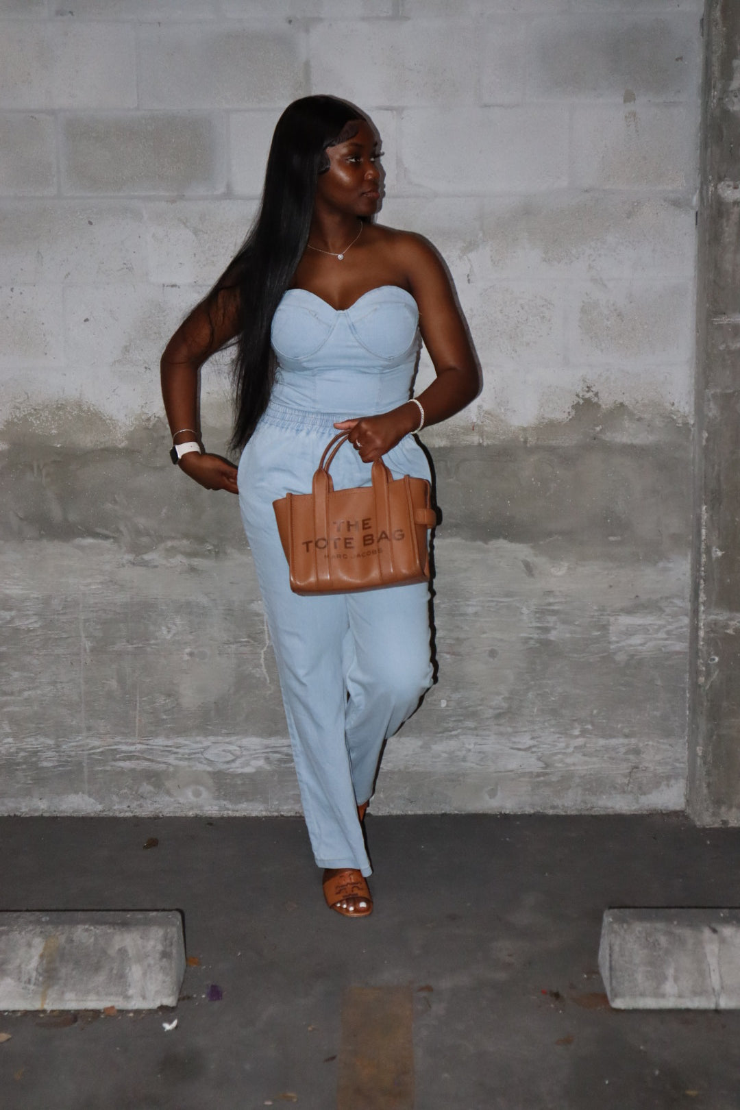 Denim Tube Top Set